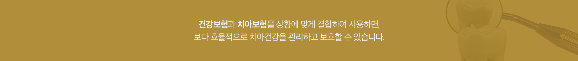 건강보험과 치아보험을 상황에 맞게 사용하면 보다 효율적으로 치아건강을 관리하고 보호할 수 있습니다. 