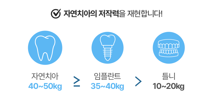 자연치아의 저작력을 재현합니다